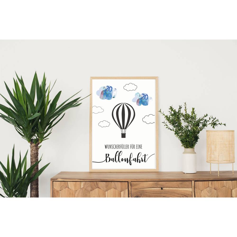 Geldgeschenk Geburtstag | persönliches Geburtstagsgeschenk Heißluftballonfahrt | Geschenk Ballonfahrt Vorlage Bild 5