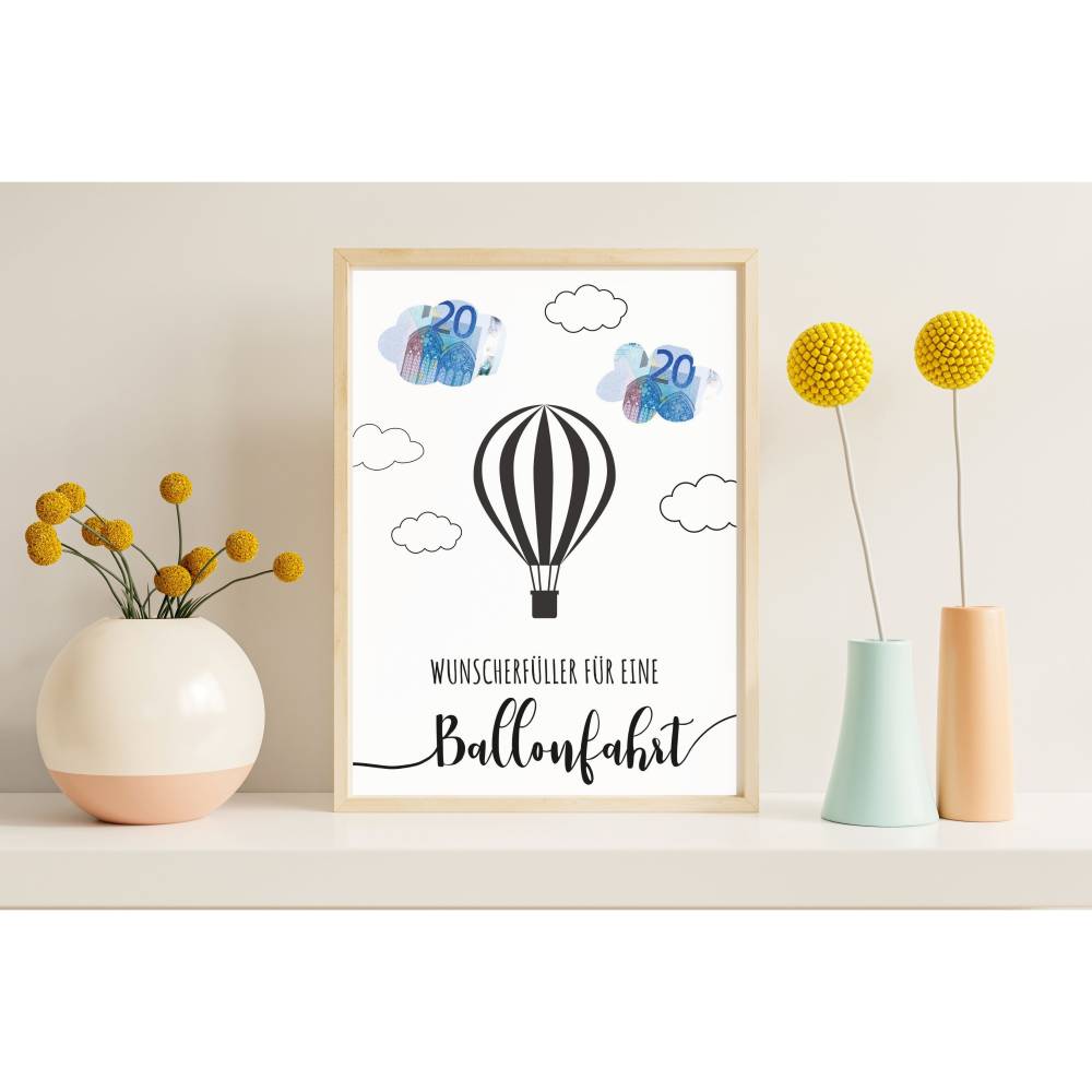 Geldgeschenk Geburtstag | persönliches Geburtstagsgeschenk Heißluftballonfahrt | Geschenk Ballonfahrt Vorlage Bild 6