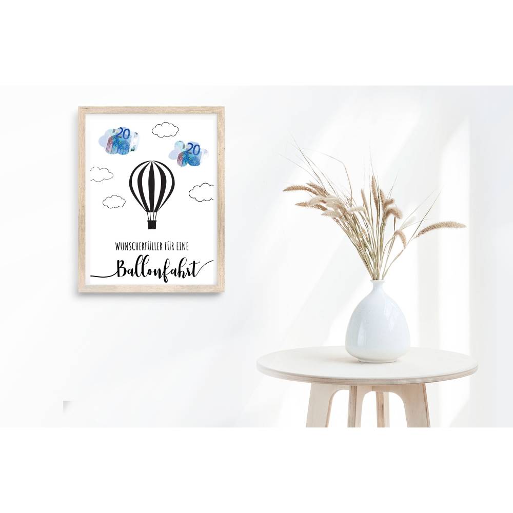 Geldgeschenk Geburtstag | persönliches Geburtstagsgeschenk Heißluftballonfahrt | Geschenk Ballonfahrt Vorlage Bild 8