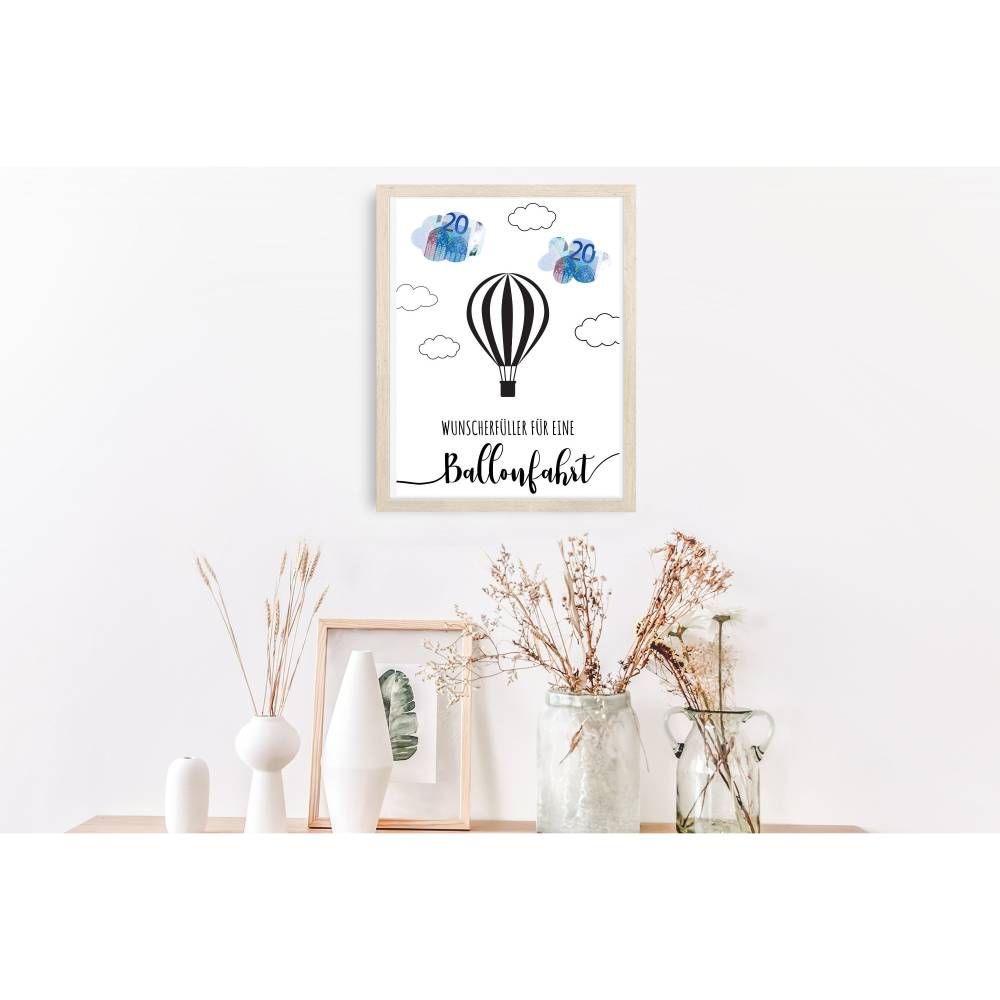 Geldgeschenk Geburtstag | persönliches Geburtstagsgeschenk Heißluftballonfahrt | Geschenk Ballonfahrt Vorlage Bild 9