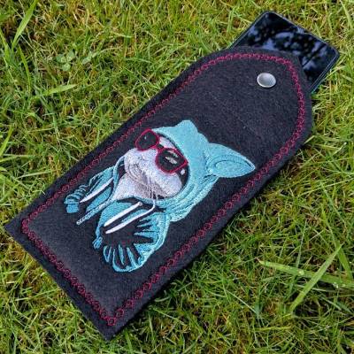 Maschinen Stickdatei - Hase Lichteffekt Handyhülle ITH 24*15cm