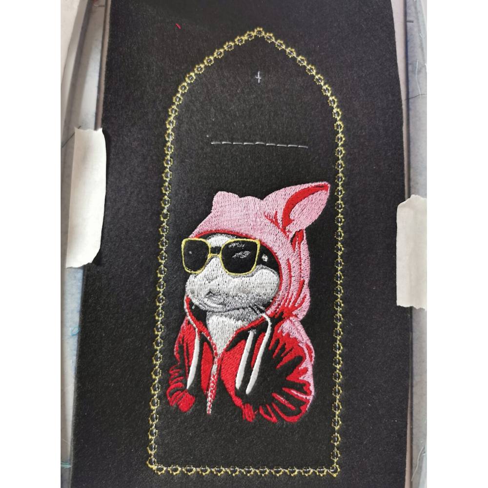 Maschinen Stickdatei - Hase Lichteffekt Handyhülle ITH 24*15cm Bild 8