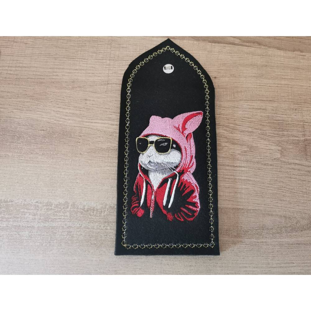 Maschinen Stickdatei - Hase Lichteffekt Handyhülle ITH 24*15cm Bild 9