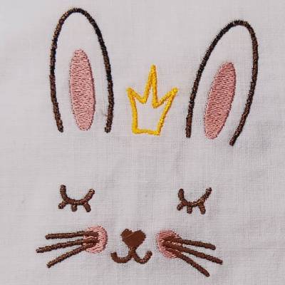 Stickdatei - Hasenkopf mit Krone - Hase - Simpel - 3 Größen