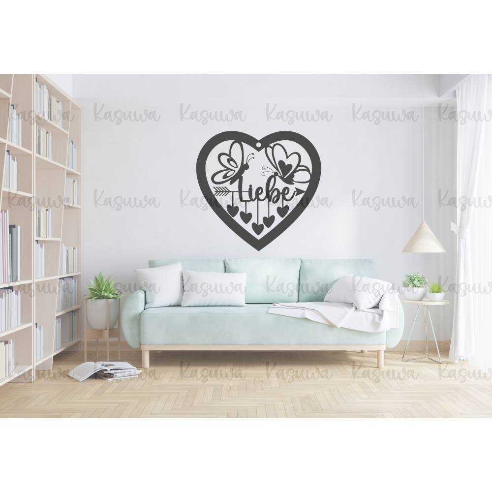 Frühling | Valentinstag Kranz | Türkranz Deutsche Version | Vorlage | Laser Cut | SVG zum Download Bild 1