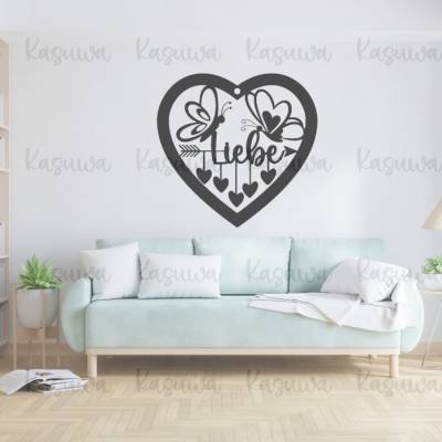 Frühling | Valentinstag Kranz | Türkranz Deutsche Version | Vorlage | Laser Cut | SVG zum Download