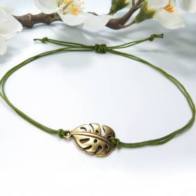 Armband Blatt Freundschaftsarmband Geschenk Farbwahl 