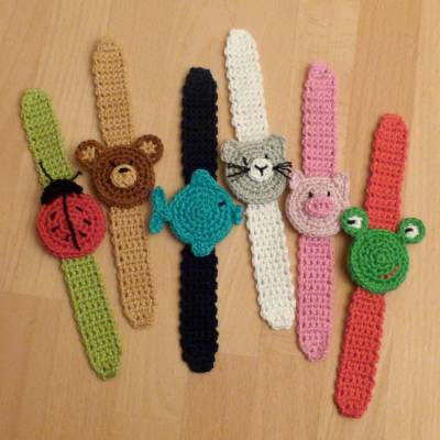 Häkelanleitung Armbänder "Tiere" Katze, Schwein, Frosch, Fisch, Käfer, Bär, pdf-Datei