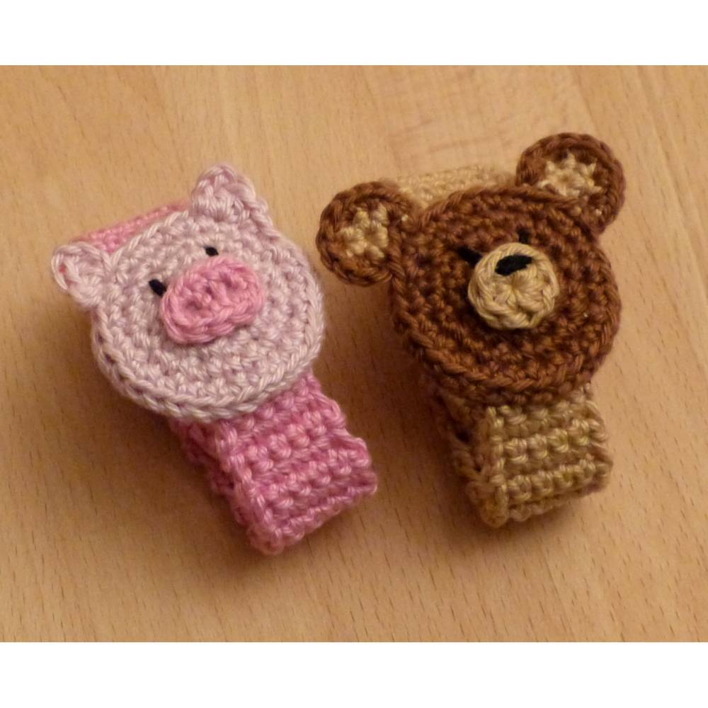 Häkelanleitung Armbänder "Tiere" Katze, Schwein, Frosch, Fisch, Käfer, Bär, pdf-Datei Bild 4