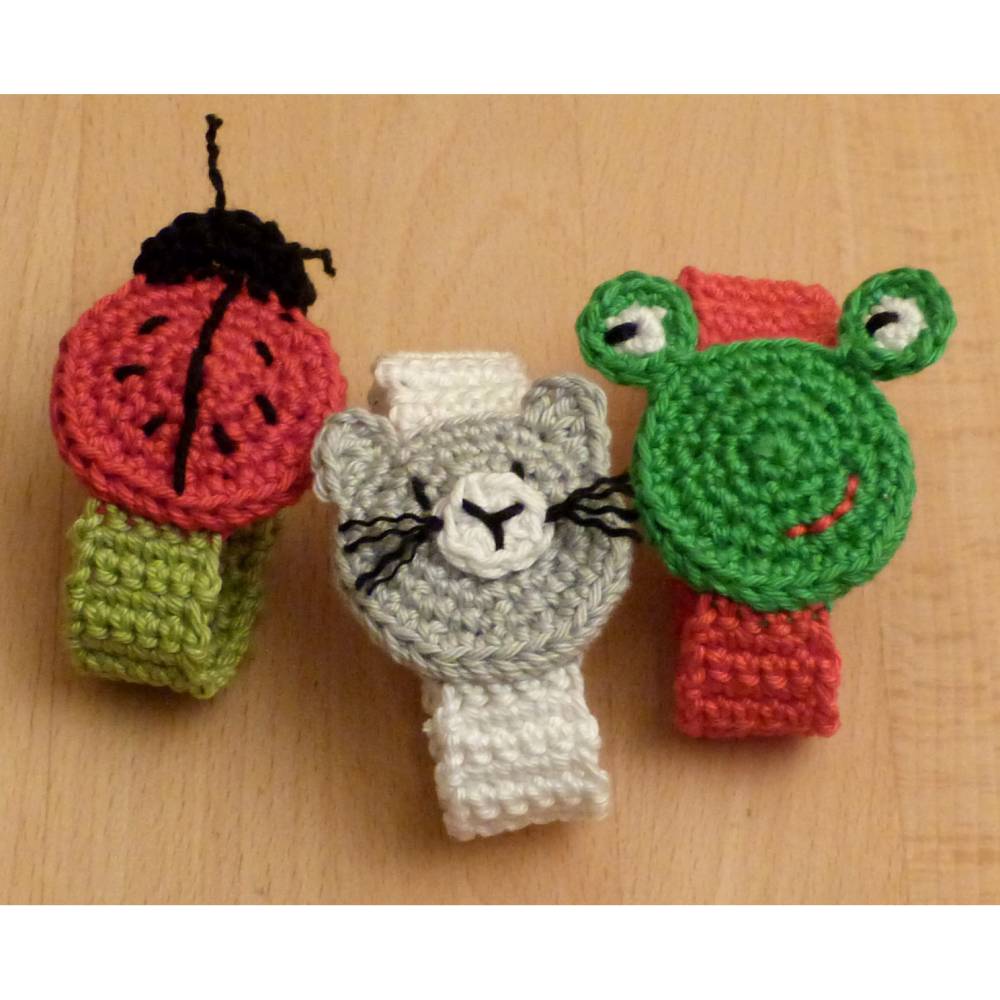 Häkelanleitung Armbänder "Tiere" Katze, Schwein, Frosch, Fisch, Käfer, Bär, pdf-Datei Bild 5