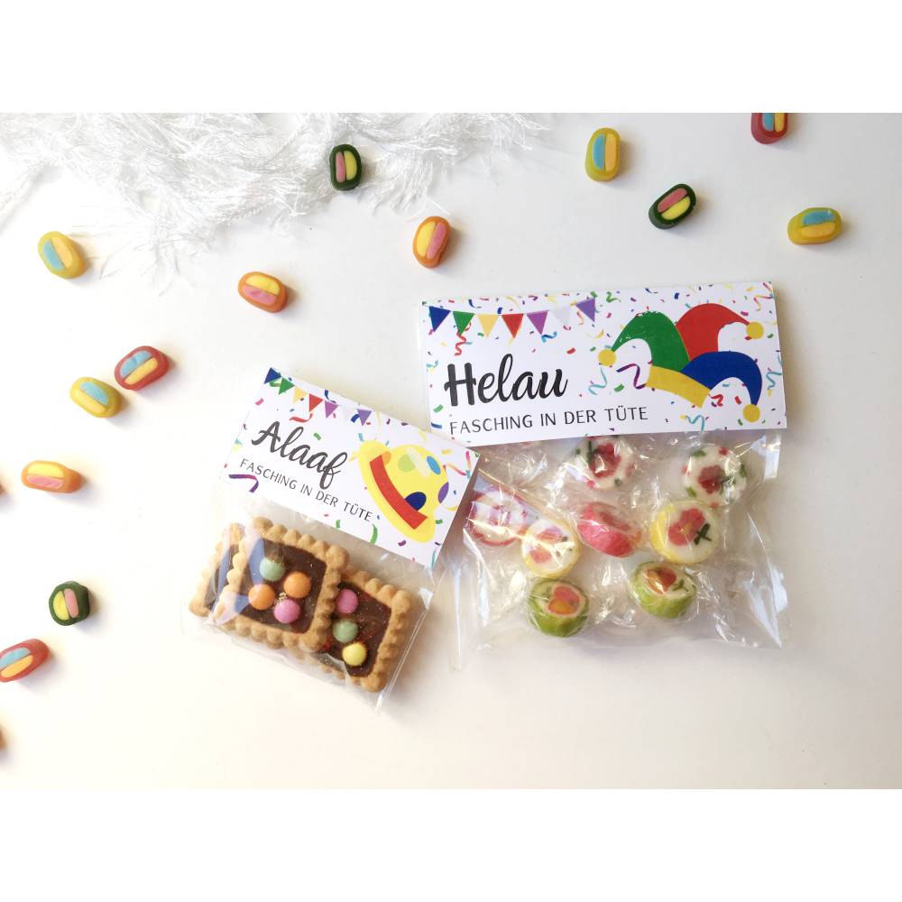 Druckvorlage Tütenverschluss Fasching - Karneval - Tischdeko - zum Ausdrucken - Mitbringsel - Geschenk - Faschingsdeko Bild 4