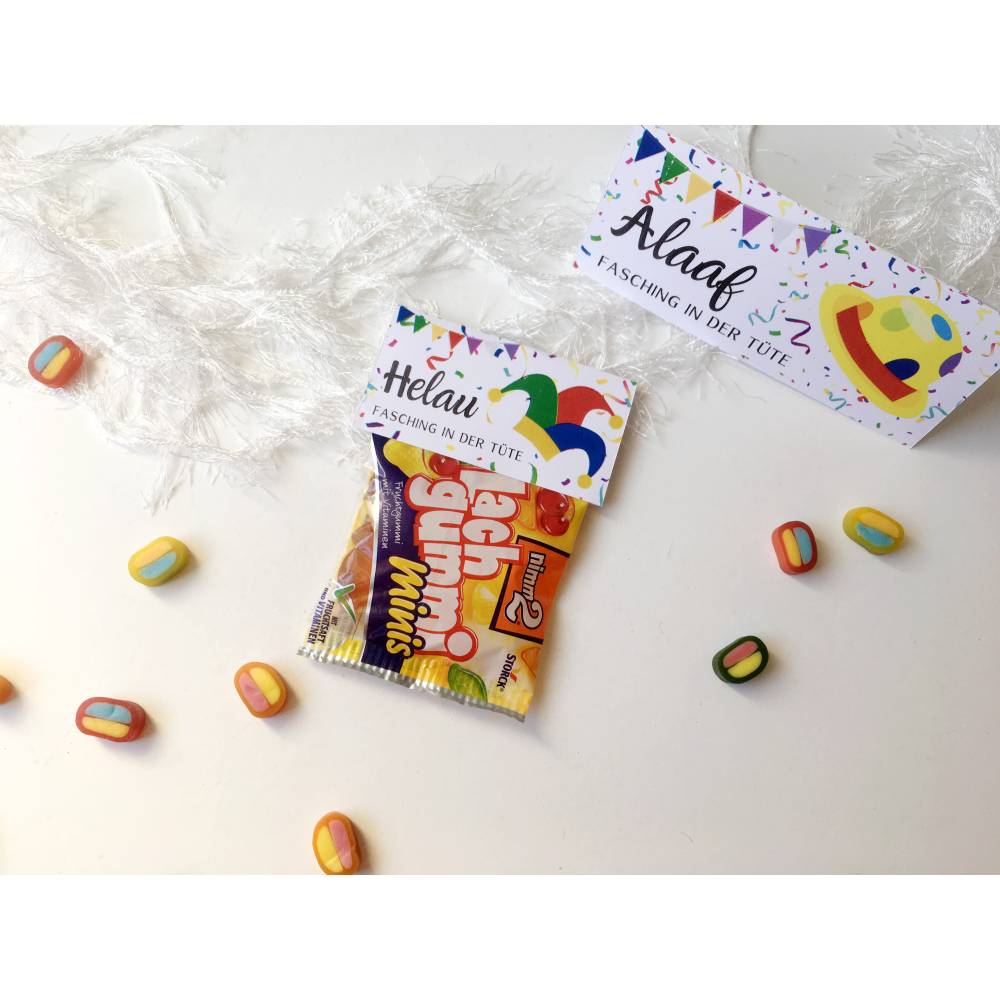 Druckvorlage Tütenverschluss Fasching - Karneval - Tischdeko - zum Ausdrucken - Mitbringsel - Geschenk - Faschingsdeko Bild 5