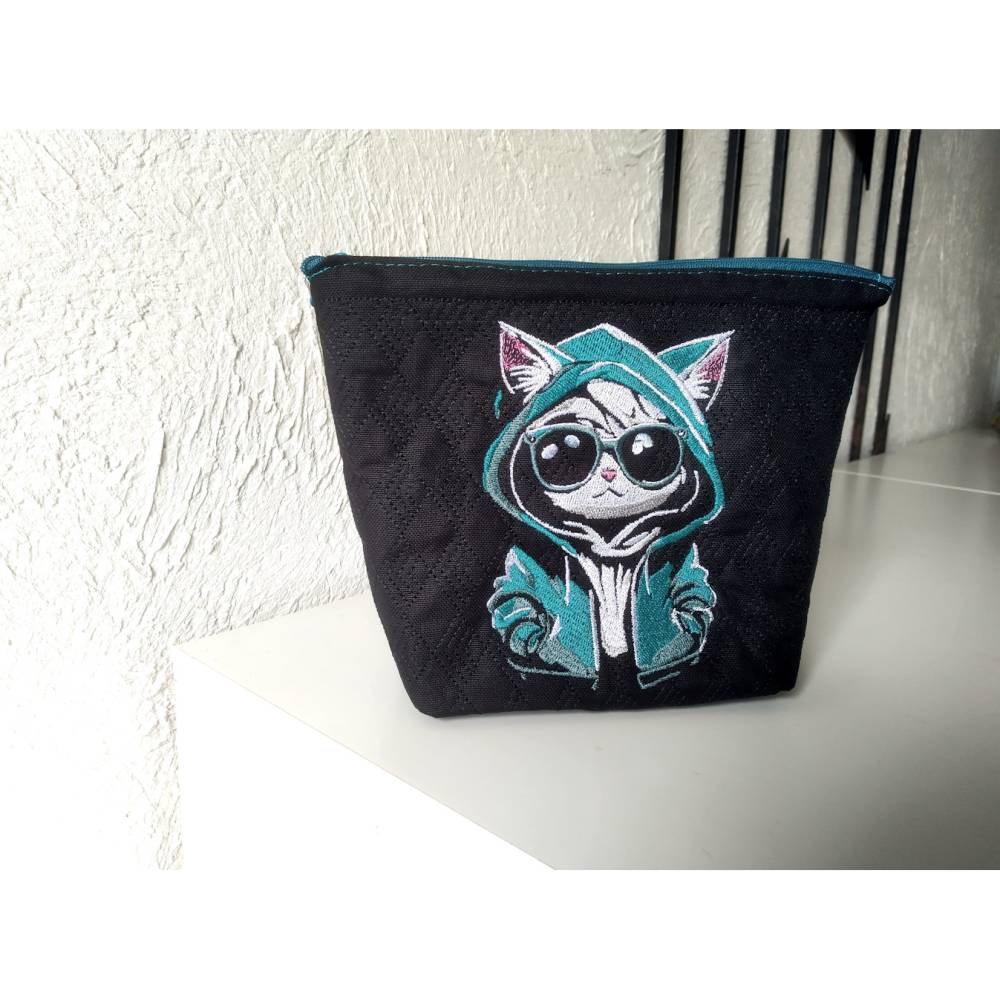 Maschinen Stickdatei - Katze cool Color Lichteffekt 20x26-30cm, 21*40cm EXP Bild 10