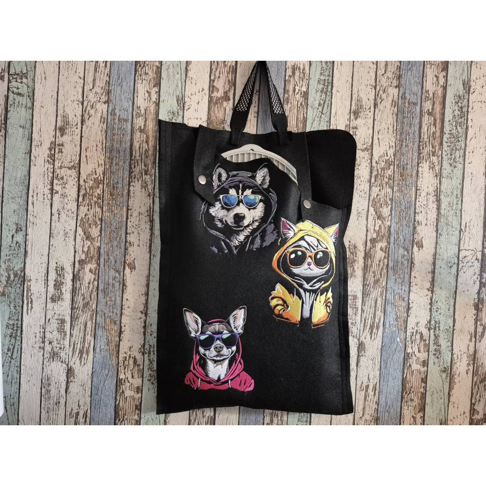 Maschinen Stickdatei - Katze cool Color Lichteffekt 20x26-30cm, 21*40cm EXP Bild 4