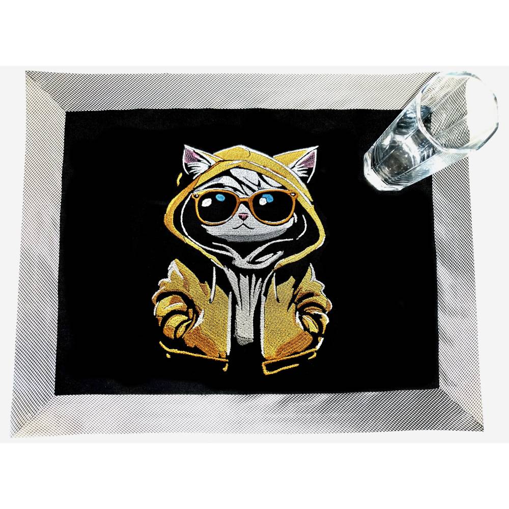 Maschinen Stickdatei - Katze cool Color Lichteffekt 20x26-30cm, 21*40cm EXP Bild 5