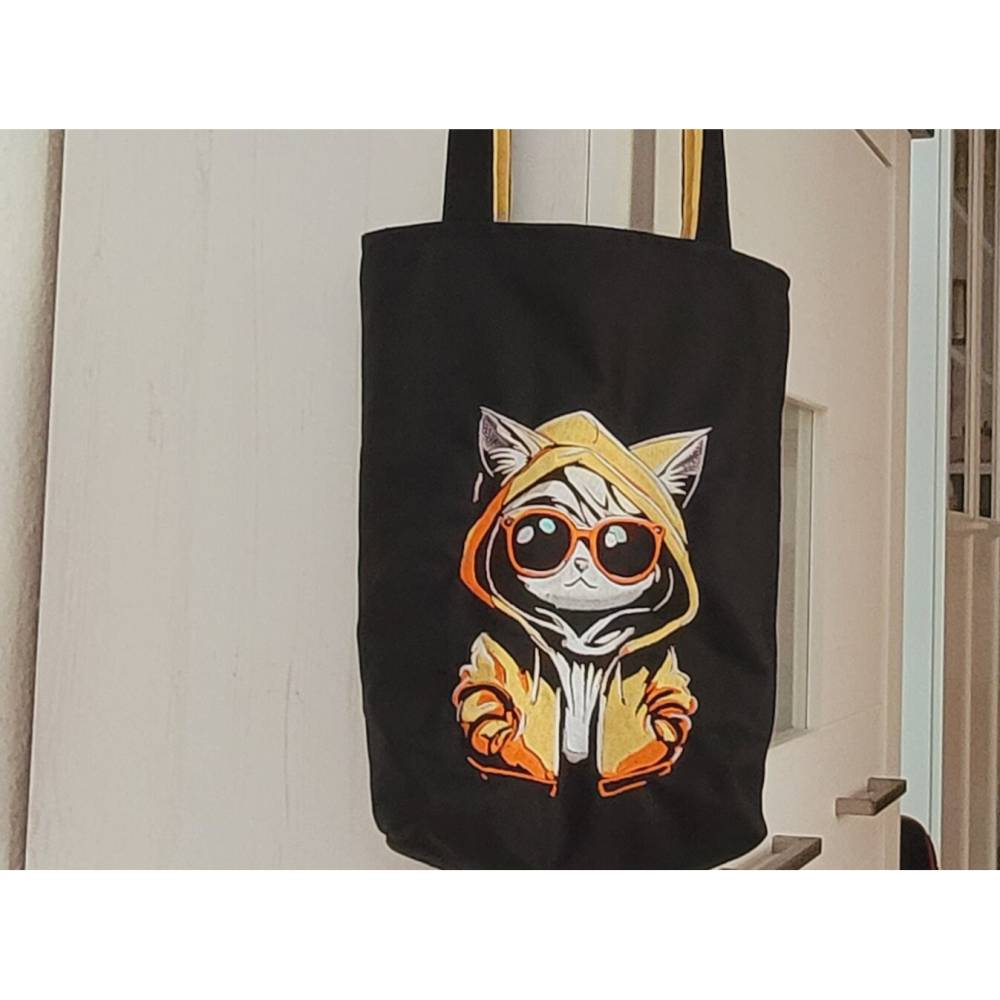 Maschinen Stickdatei - Katze cool Color Lichteffekt 20x26-30cm, 21*40cm EXP Bild 6