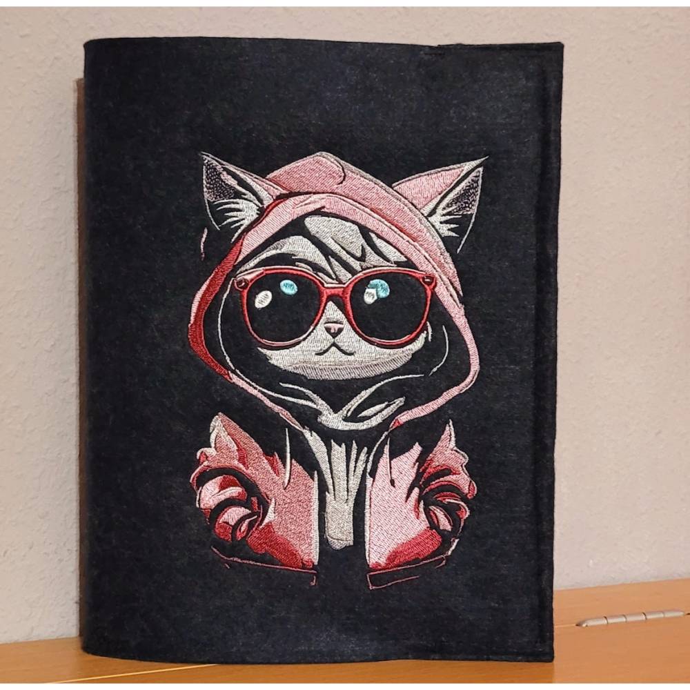 Maschinen Stickdatei - Katze cool Color Lichteffekt 20x26-30cm, 21*40cm EXP Bild 8