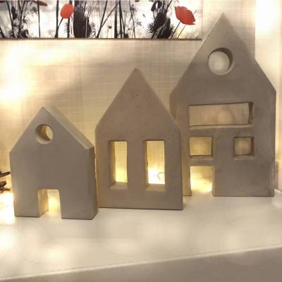 Betonhaus Betondeko in drei Größen grau Geschenkidee Hausflur Garten Deko XXL