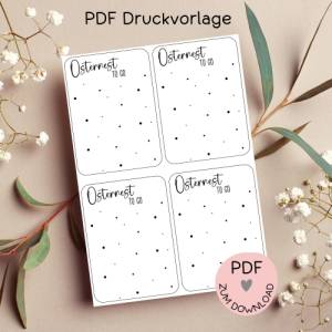 Digitale Datei, PDF-Druckvorlage Karten "Osternest to go", Geschenktütchen, Ostern, Ostergeschenk