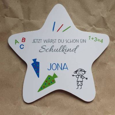 Einschulungsdeko für Sternenkind | Sternenkind Schulanfang | Einschulungsgeschenk Grabdeko | personalisierter Stern für