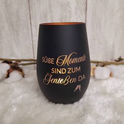 Windlicht mit Spruch