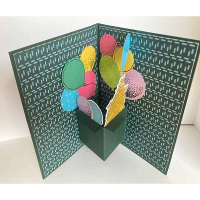  Besonders geformte 3D  PopUp Karte - Geburtstagskarte  in Handarbeit gefertigt, mit Stampin Up Produkten