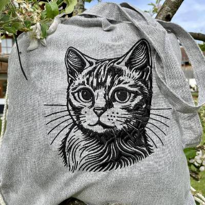 Stickdatei - Katzen Kopf - Katze - 2 Größen