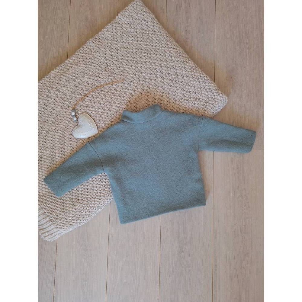 Oversized Jacke aus Wollwalk, Gr. 86, ghostgreen, Bio- Jersey Bild 3