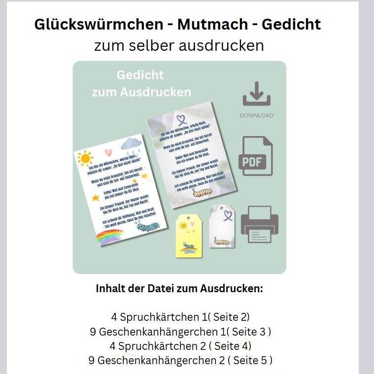PDF Mutmach, -Gedicht für Glückswürmchen, Download, Bild 2