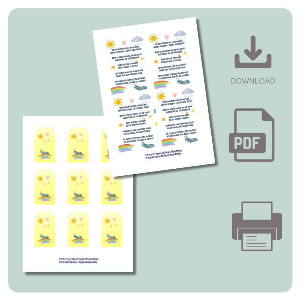 PDF Mutmach, -Gedicht für Glückswürmchen, Download, Bild 4