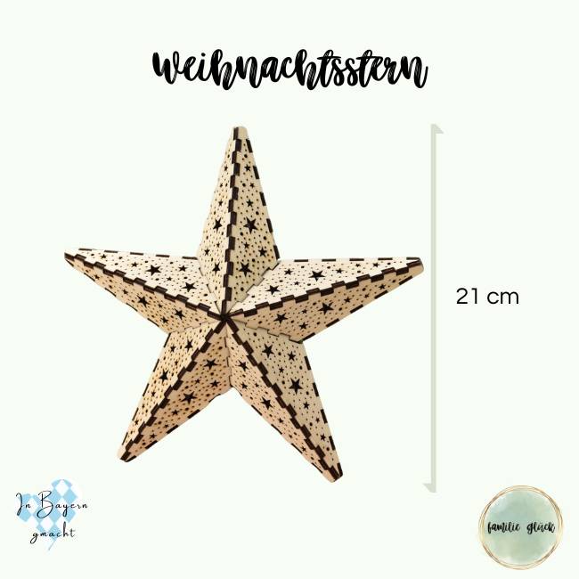 Weihnachtsstern aus Holz, filigran und detailreich, festliche Dekoration  zum Aufhngen an Fenster oder Tr