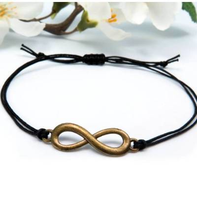 Freundschaftsarmband  Armband Unendlichkeit bronzefarben Farbwahl 25 Farben