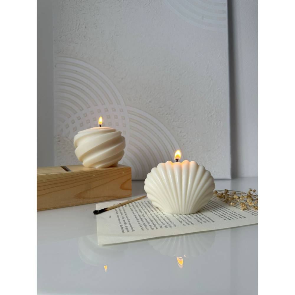 Muschelkerze - Kerze Muschel - Maritim