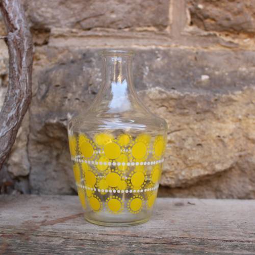 Vintage Likörflasche ohne Stöpsel Karaffe Dekanter Solifleurvase Pop Art 70er Jahre France