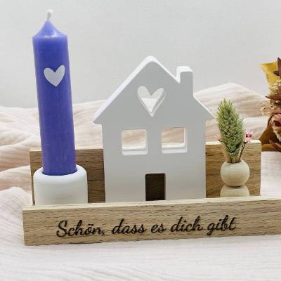 Eichenholz Geschenkeset „Schön, dass es dich gibt“ – Dekorative Geschenkidee für besondere Anlässe