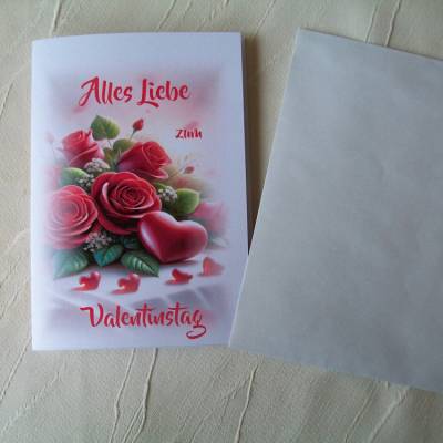Valentinstagkarten, Liebeskarte, Karte zum Valentinstag, Glückwunschkarte