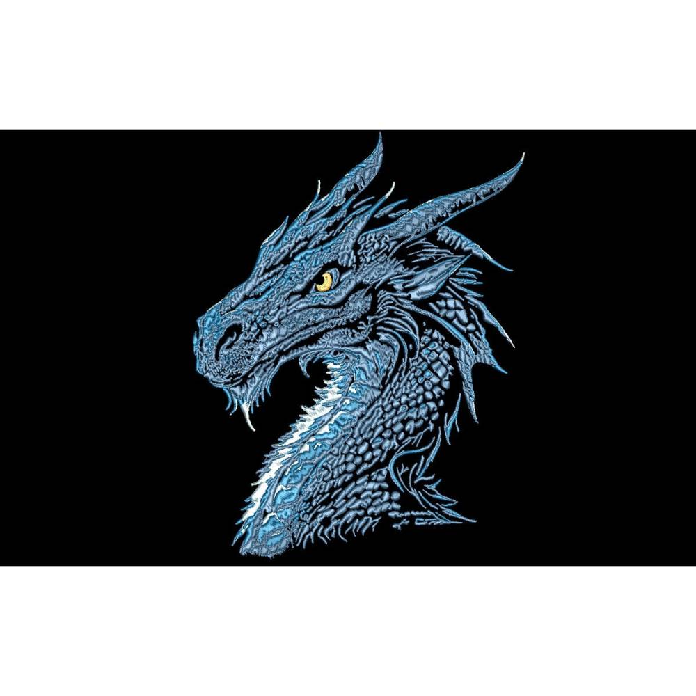 Maschinen Stickdatei - Drache Color Lichteffekt 15-16x26cm, 20*17cm (JEF) Bild 1