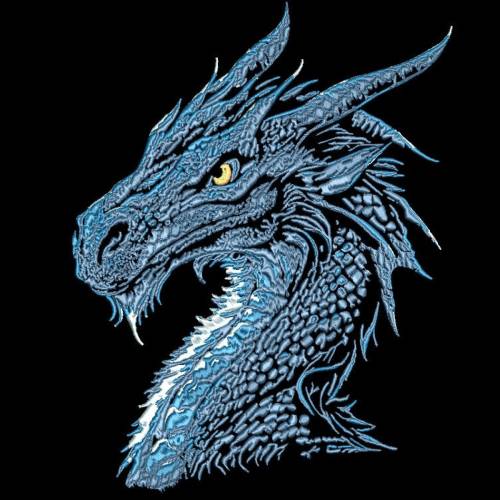 Maschinen Stickdatei - Drache Color Lichteffekt 15-16x26cm, 20*17cm (JEF)