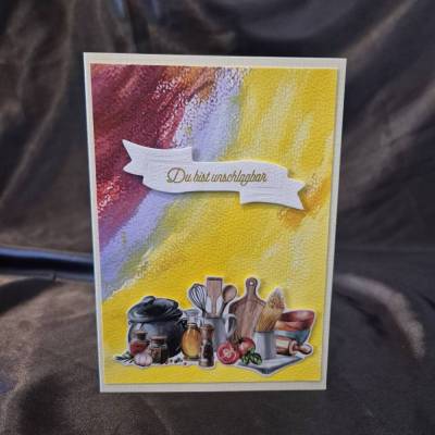 Geburtstagskarte / bunte Farben / Küchenliebhaber / Kreativität / Küchenenthusiasten