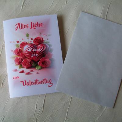Valentinstagkarten, Liebeskarte, Karte zum Valentinstag, Glückwunschkarte