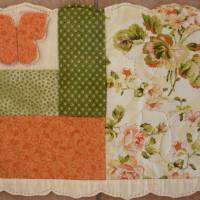 Tischset kleines Deckchen mit Schmetterling und Zackenrand