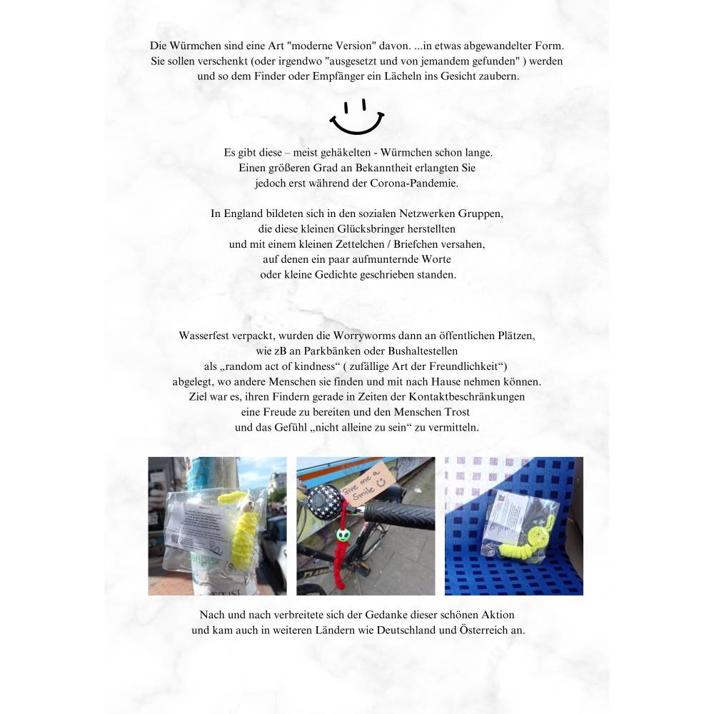 GRATIS Download, "Info zur Herkunft der Glücks- und Sorgenwürmchen" PDF, freebie Bild 2