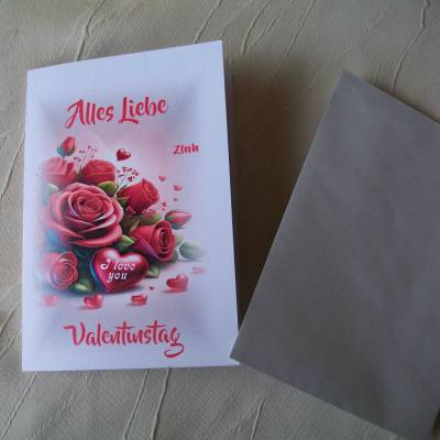 Valentinstagkarten, Liebeskarte, Karte zum Valentinstag, Glückwunschkarte