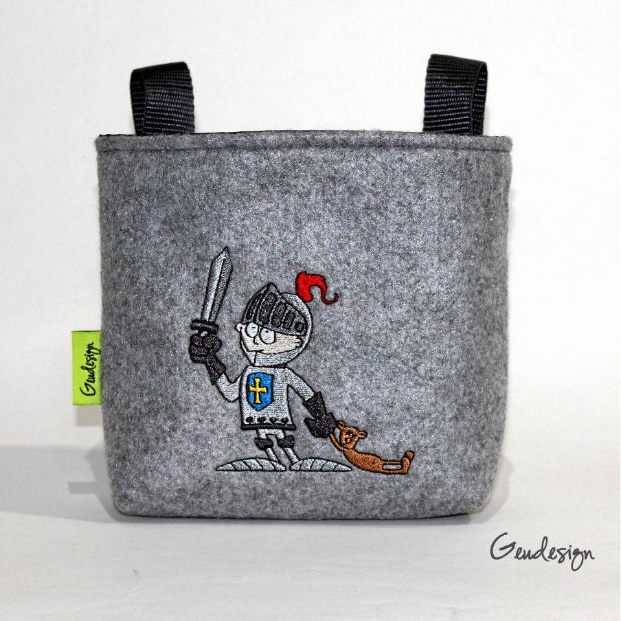 Lenkertasche "Kleiner Ritter" aus Filz und wasserabweisendem Futter, personalisierbar Bild 1