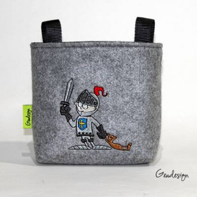 Lenkertasche "Kleiner Ritter" aus Filz und wasserabweisendem Futter, personalisierbar