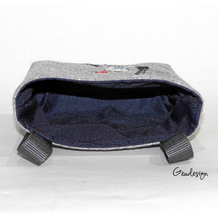 Lenkertasche "Kleiner Ritter" aus Filz und wasserabweisendem Futter, personalisierbar Bild 4