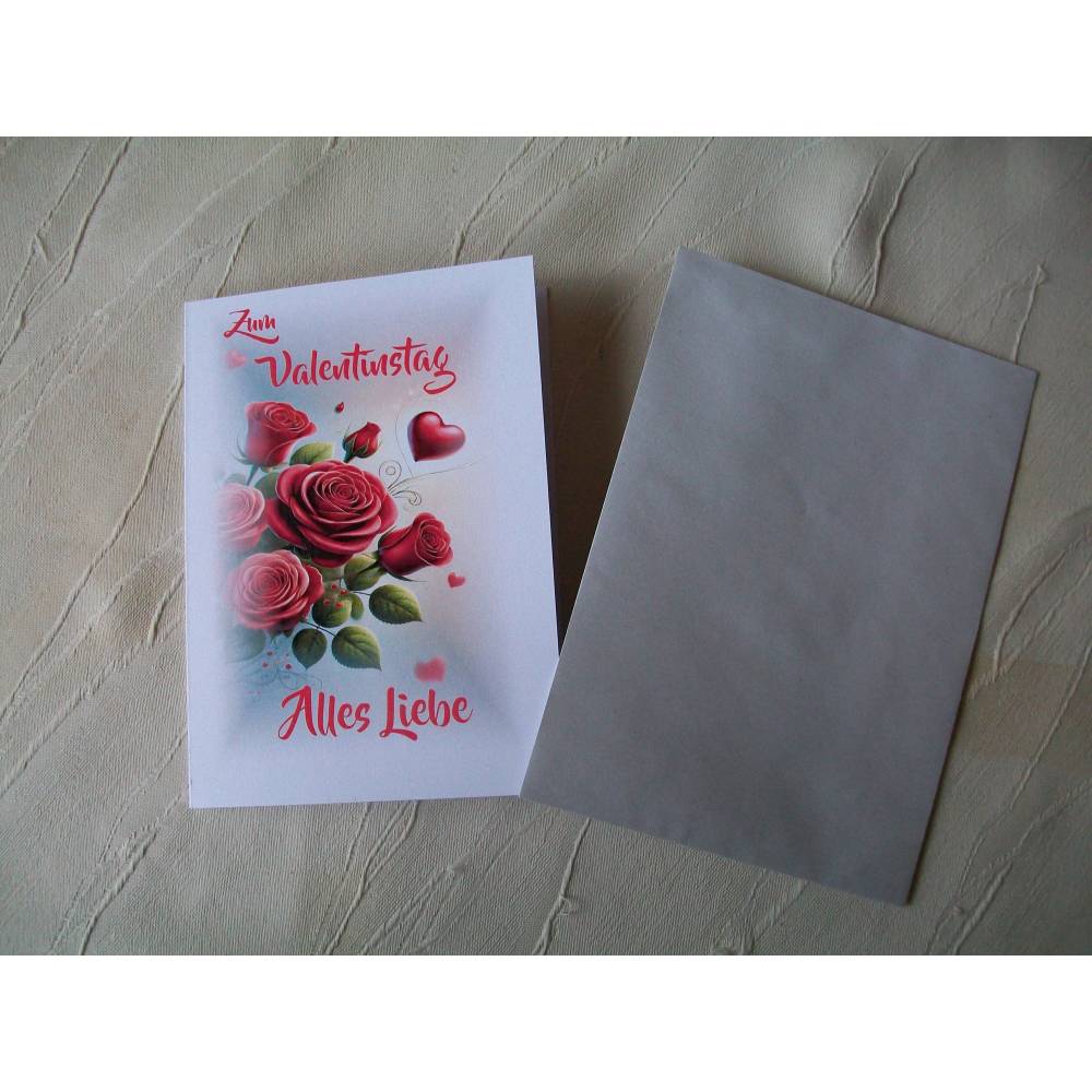 Valentinstagkarten, Liebeskarte, Karte zum Valentinstag, Glückwunschkarte Bild 1