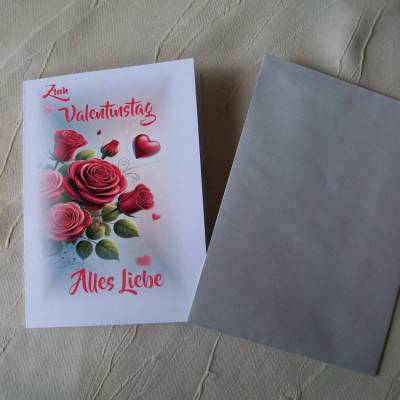 Valentinstagkarten, Liebeskarte, Karte zum Valentinstag, Glückwunschkarte