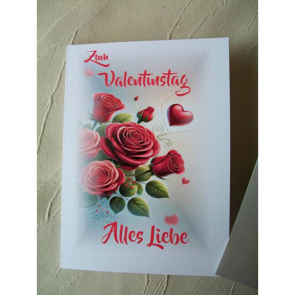 Valentinstagkarten, Liebeskarte, Karte zum Valentinstag, Glückwunschkarte Bild 2
