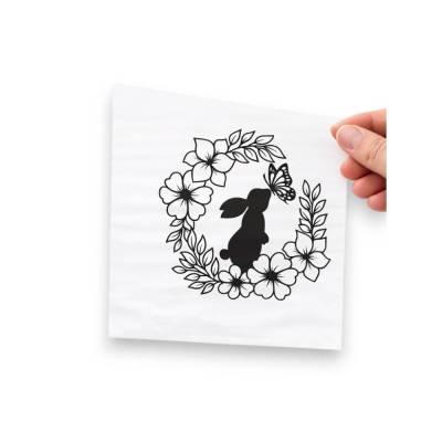 Bügelbild für Ostern - Frühlings Deko mit Blumen und Osterhasen // DIY Osterdeko